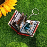 Mini Photo Album Keychain 10 Photos Leather Family Gift