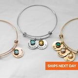 Mom Bracelet Gift from Children Stainless Steel Birthstone Charms Jewelry