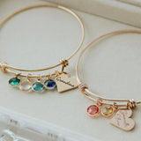 Personalized Mom Bracelet with Kids Names Birthstone Charms