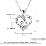 Mom & Baby Heart Necklaces 925 Sterling Silver Engraved Name Mother's Gift