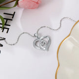 Mom & Baby Heart Necklaces 925 Sterling Silver Engraved Name Mother's Gift