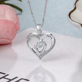 Mom & Baby Heart Necklaces 925 Sterling Silver Engraved Name Mother's Gift