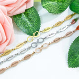 Personalized Mom Love Bracelet With Kids' Names Oval Shape Memorial Jewelry