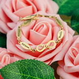 Personalized Mom Love Bracelet With Kids' Names Oval Shape Memorial Jewelry