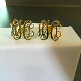 Personalized Monogram Earrings Three Letter Earrings