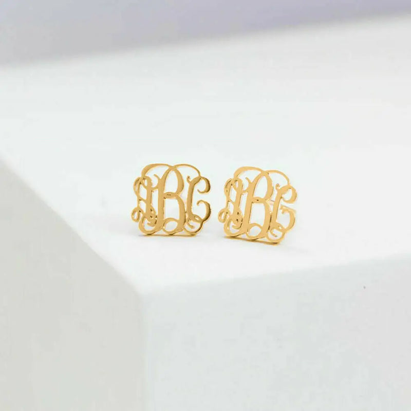 Personalized Monogram Earrings Three Letter Earrings