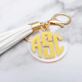 Monogram Initials Keychain Tassel - Bridesmaid Gift