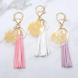 Monogram Initials Keychain Tassel - Bridesmaid Gift