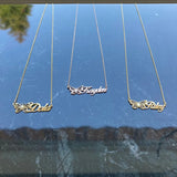 Personalized Butterfly Name Necklace - Stainless Steel Nameplate Choker