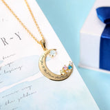Moonstone Pendant Necklace with 5 Stones