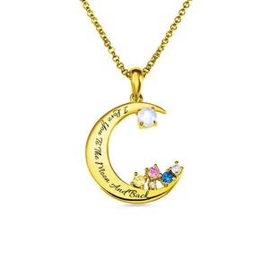 Moonstone Pendant Necklace with 5 Stones