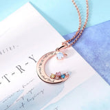 Moonstone Pendant Necklace with 5 Stones