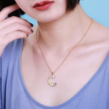 Moonstone Pendant Necklace with 5 Stones