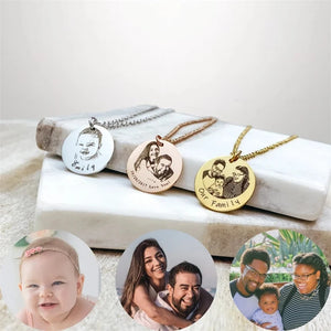 Personalized Mother Necklace With Kids Names Engraved Photo Necklace