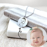 Personalized Mother Necklace With Kids Names Engraved Photo Necklace