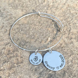 Personalized Mother's Gift Bracelet for Granny Stainless Steel Bangle