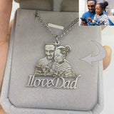Personalized Mother's Gift Photo Engraved Necklace Pendant