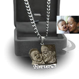 Personalized Mother's Gift Photo Engraved Necklace Pendant