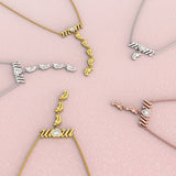 Personalized Mom Necklace with Kids Names & Feet Pendants