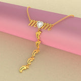 Personalized Mom Necklace with Kids Names & Feet Pendants