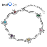 Personalized Multi-Heart Knot Bracelet with Family Name & Birthstones