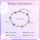 Personalized Multi-Heart Knot Bracelet with Family Name & Birthstones