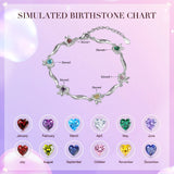 Personalized Multi-Heart Knot Bracelet with Family Name & Birthstones