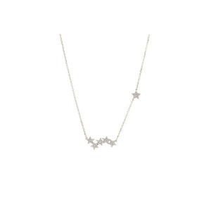 925 Sterling Silver Star Necklace Dainty Short Chain Women Gift NK006