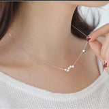 925 Sterling Silver Star Necklace Dainty Short Chain Women Gift NK006