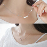 925 Sterling Silver Star Necklace Dainty Short Chain Women Gift NK006