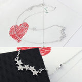 925 Sterling Silver Star Necklace Dainty Short Chain Women Gift NK006