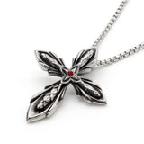 Personalized Layers Cross Pendant Red Cubic Zirconia Necklace for Women