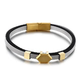 Mesh Chain Cotton Rope Stainless Steel Braided Bracelet