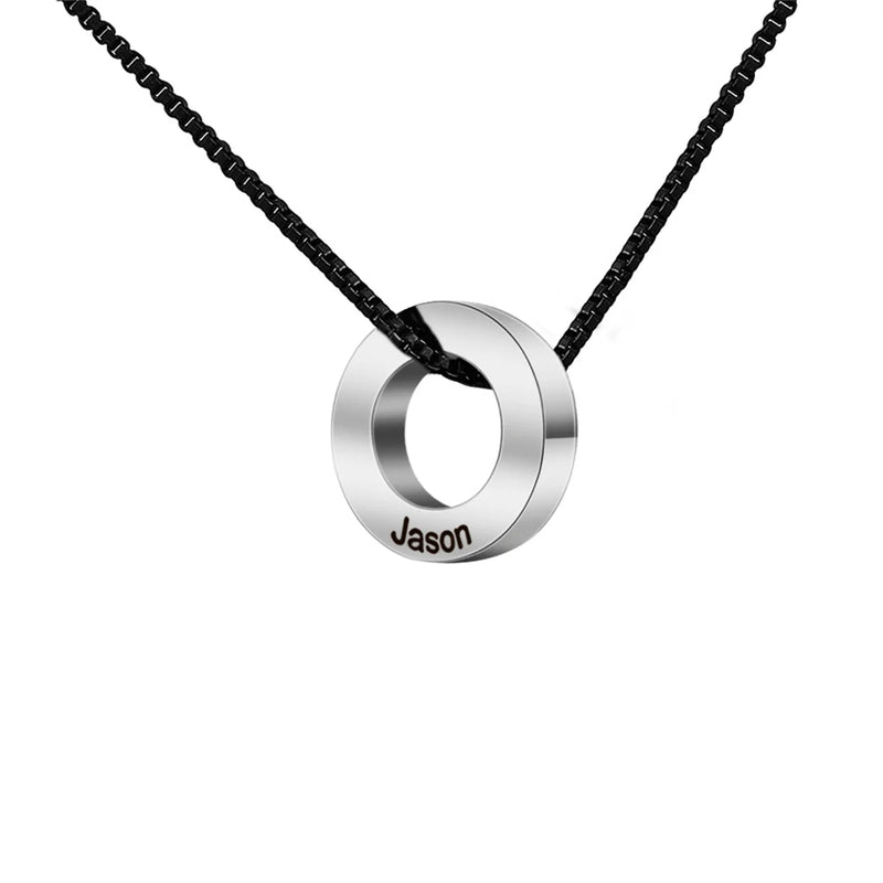 Personalized Multi-name Engraved Pendant Necklace for Men