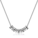 Custom Beads Pendant Necklace with Crystal Charms & Engraved Name