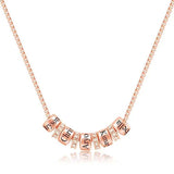 Custom Beads Pendant Necklace with Crystal Charms & Engraved Name