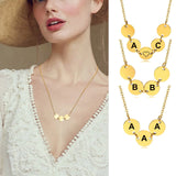 Custom Coin Initial Necklace for Women, Engraved Letter Nameplate Gift