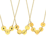 Custom Coin Initial Necklace for Women, Engraved Letter Nameplate Gift