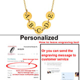 Custom Coin Initial Necklace for Women, Engraved Letter Nameplate Gift