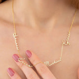 Personalized Handwritten Family Name Necklace Stainless Steel
