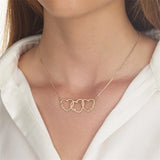 Personalized Family Member Heart Necklace - Custom Multiple Name Stainless Steel