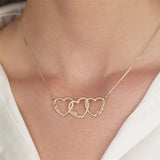 Personalized Family Member Heart Necklace - Custom Multiple Name Stainless Steel