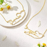 Personalized Heart Crystal Pendant Necklace