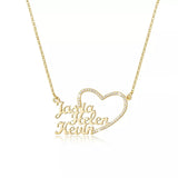Personalized Heart Crystal Pendant Necklace