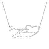 Personalized Heart Crystal Pendant Necklace