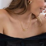 Personalized Heart Crystal Pendant Necklace