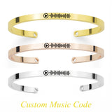 Personalized Music Scan Code Engraved Bangle Bracelet