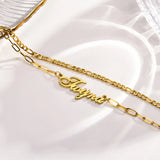 Personalized Name Anklet Bracelet for Women, Stainless Steel