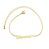 Personalized Name Anklet Bracelet Stainless Steel Beach Jewelry