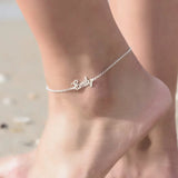 Personalized Name Anklet Bracelet Stainless Steel Beach Jewelry